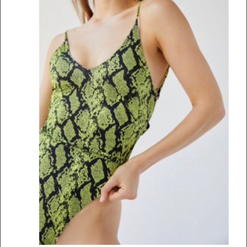 URBAN OUTFITTERS Out From Under Shine Printed Wrap One-Piece Swimsuit